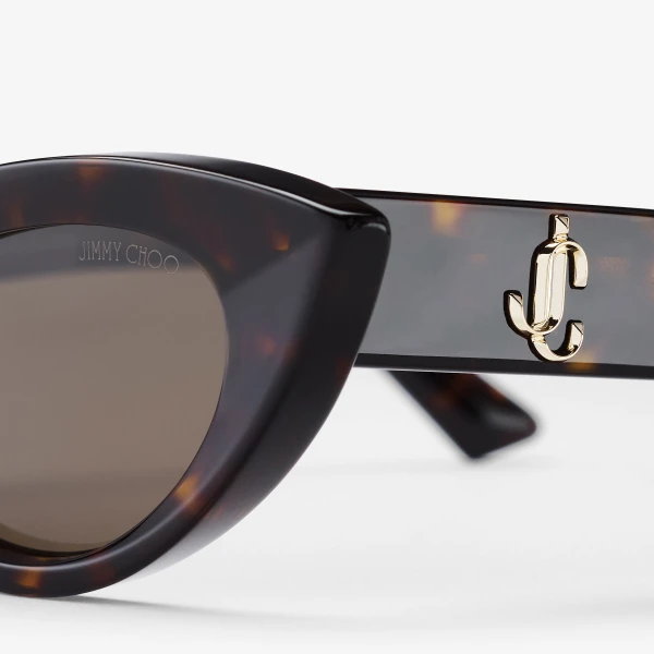 Havana Jimmy Choo Zera Sunglasses, view 3 | Sunglasses