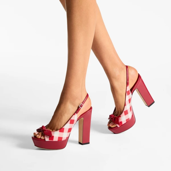 Ruby Red Mix Jimmy Choo Ziva 120 Platform Sandals, view 2 | Sandals