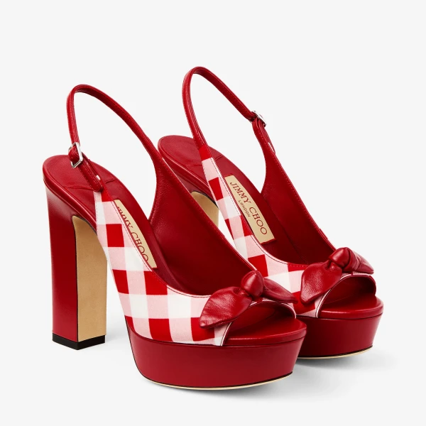 Ruby Red Mix Jimmy Choo Ziva 120 Platform Sandals, view 3 | Sandals