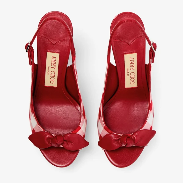 Ruby Red Mix Jimmy Choo Ziva 120 Platform Sandals, view 4 | Sandals