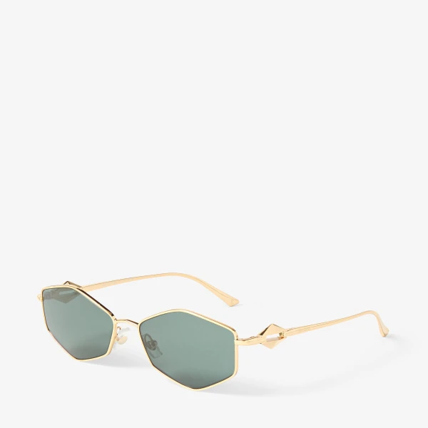 Gold Jimmy Choo Zoey Sunglasses, view 2 | Sunglasses