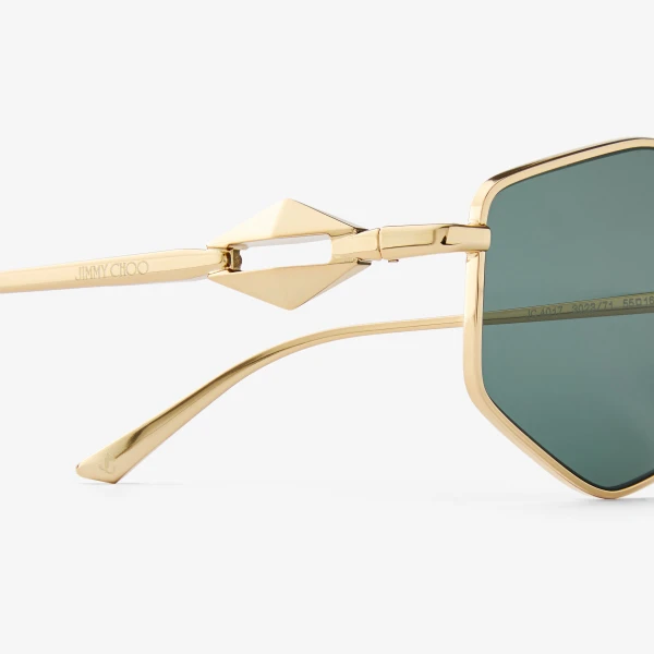 Gold Jimmy Choo Zoey Sunglasses, view 3 | Sunglasses