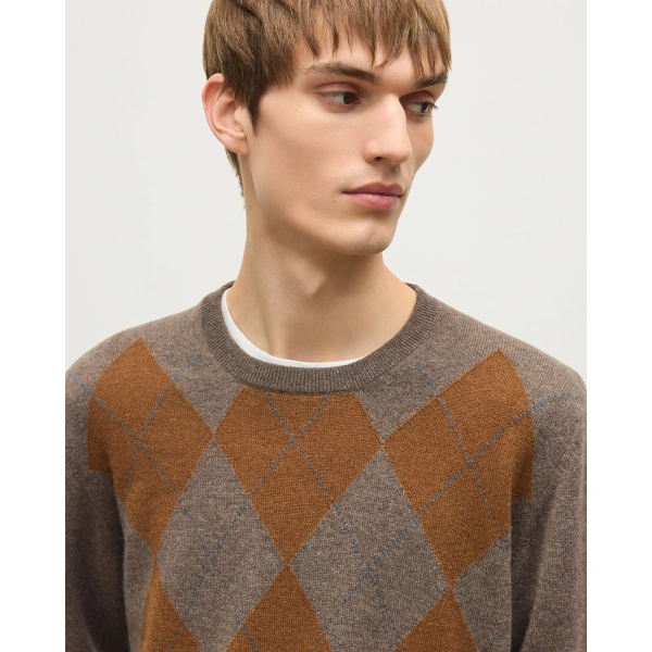 Johnstons of Elgin Argyll Brown Cashmere Jumper