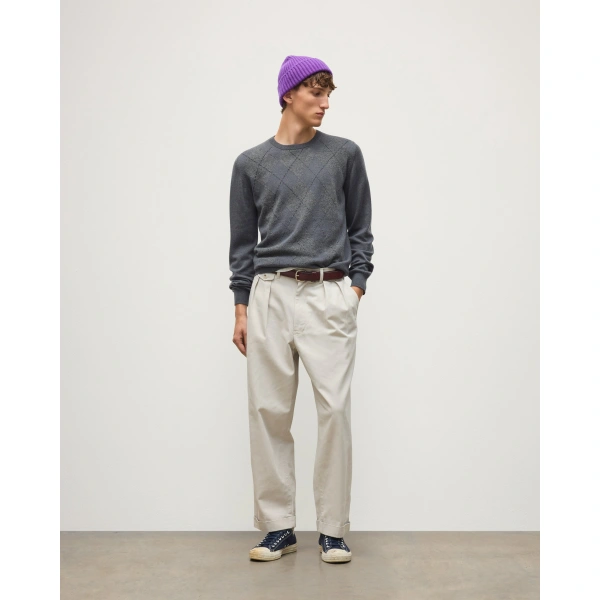 Johnstons of Elgin Argyll Grey Cashmere Jumper
