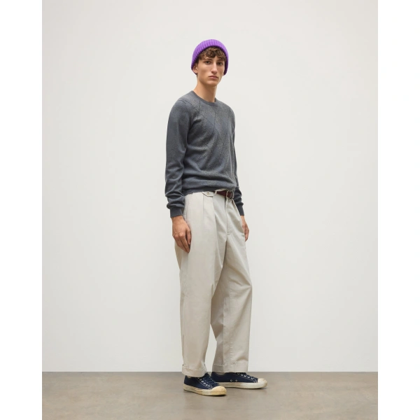 Johnstons of Elgin Argyll Grey Cashmere Jumper