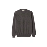 Johnstons of Elgin Argyll Grey Cashmere Jumper | Men Knitwear | Coveti
