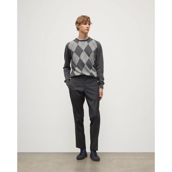 Johnstons of Elgin Argyll Mid Grey Cashmere Jumper