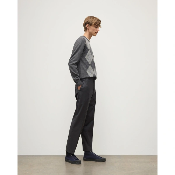Johnstons of Elgin Argyll Mid Grey Cashmere Jumper