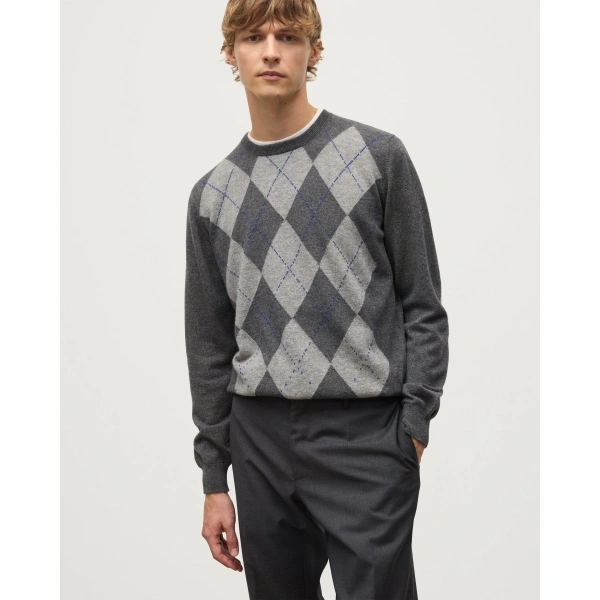 Johnstons of Elgin Argyll Mid Grey Cashmere Jumper