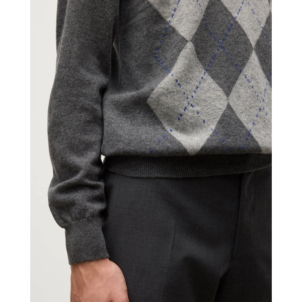 Johnstons of Elgin Argyll Mid Grey Cashmere Jumper