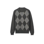 Johnstons of Elgin Argyll Mid Grey Cashmere Jumper | Men Knitwear | Coveti