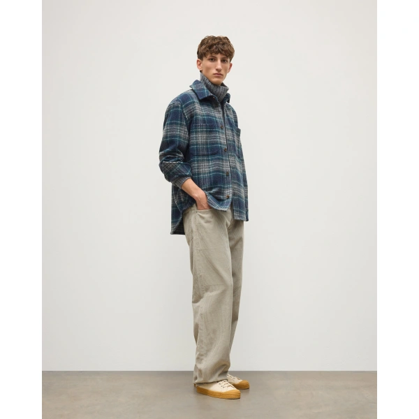 Johnstons of Elgin Atholl Navy & Bottle Green Plaid Overshirt