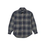 Johnstons of Elgin Atholl Navy & Bottle Green Plaid Overshirt | Men Shirts | Coveti