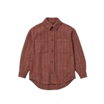 Johnstons of Elgin Atholl Red Herringbone Overshirt | Men Shirts | Coveti