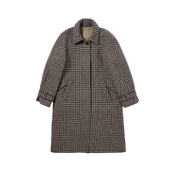 Johnstons of Elgin Balmacaan Peregrine Glen Urquhart Coat | Wool Coat | Coveti