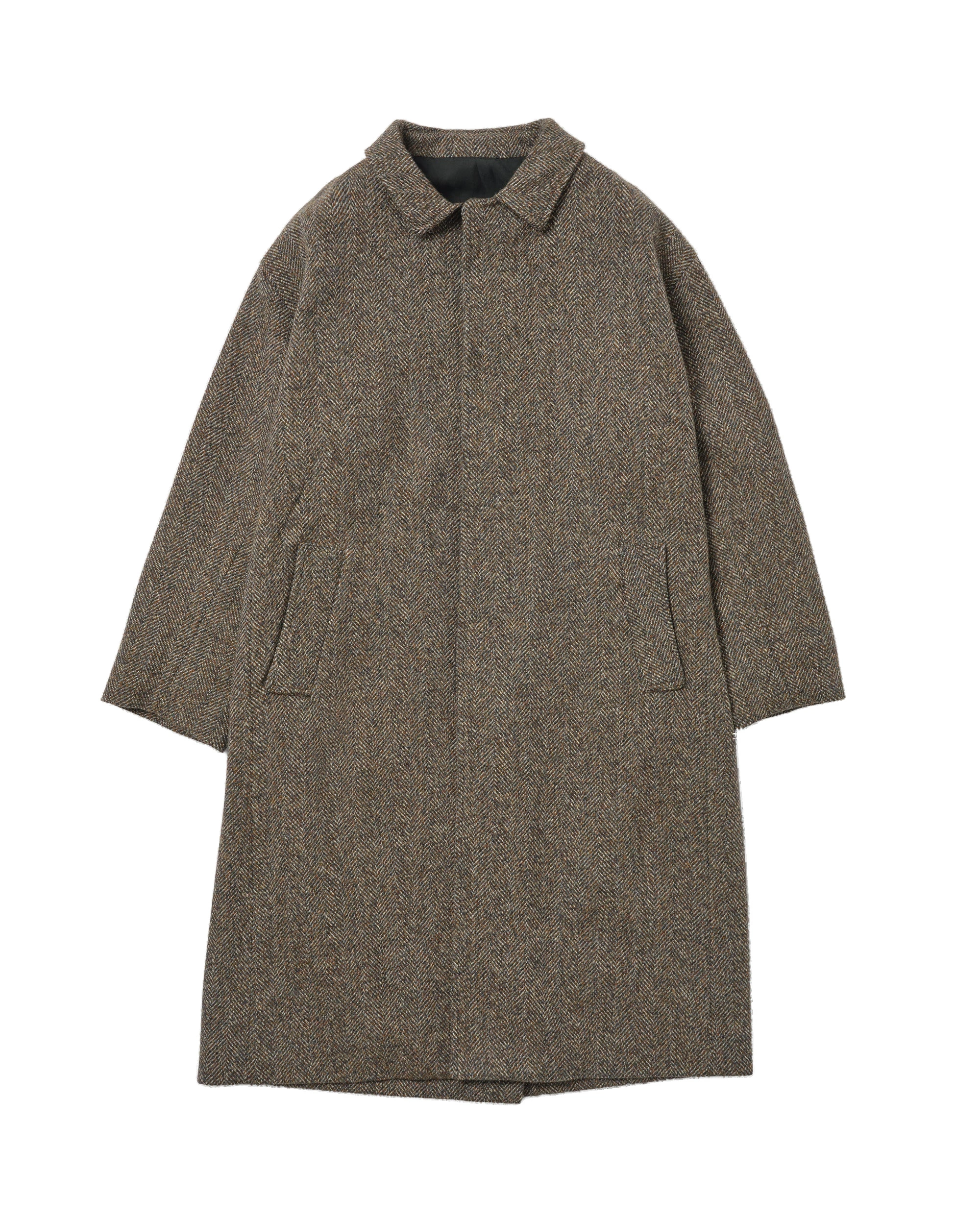 Johnstons of Elgin Balmacaan Rust & Petrol Herringbone Coat Johnstons of Elgin Balmacaan Rust & Petrol Herringbone Coat | Men Coats | Coveti