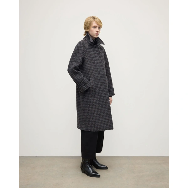 Johnstons of Elgin Balmacaan Shale Houndstooth Coat