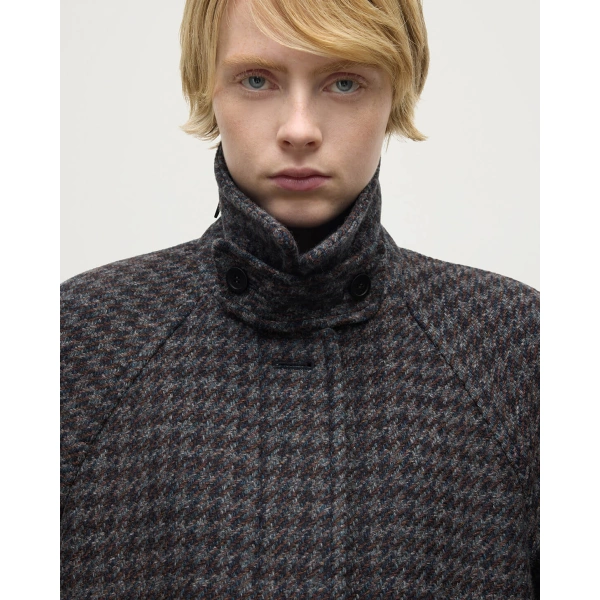 Johnstons of Elgin Balmacaan Shale Houndstooth Coat