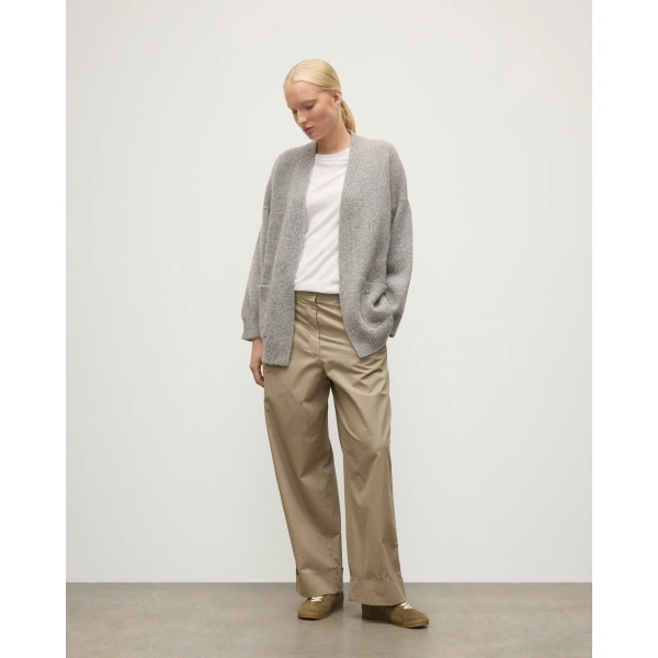Johnstons of Elgin Bay Blue Marl Cashmere & Cotton Cardigan