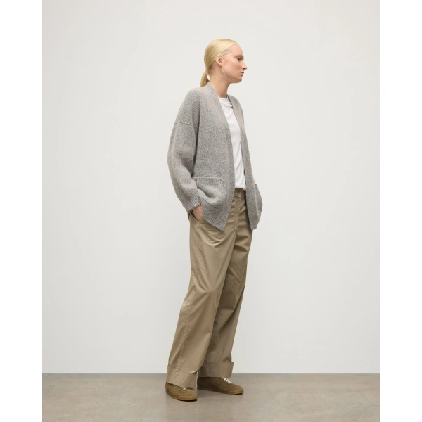 Johnstons of Elgin Bay Blue Marl Cashmere & Cotton Cardigan