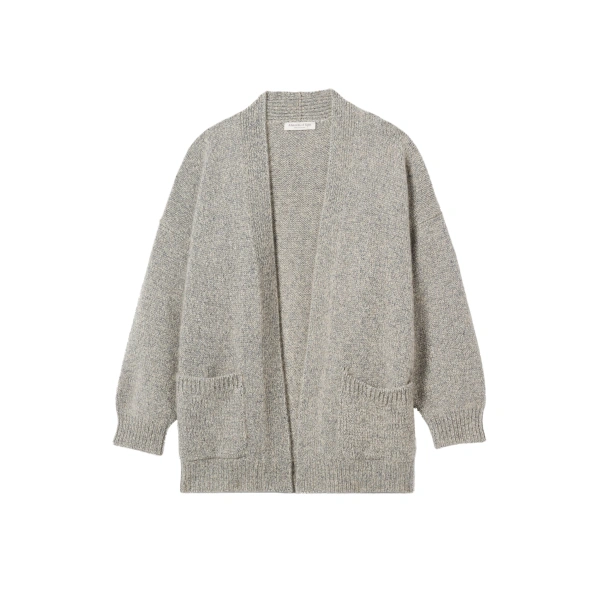 Johnstons of Elgin Bay Blue Marl Cashmere & Cotton Cardigan | Cardigan | Coveti