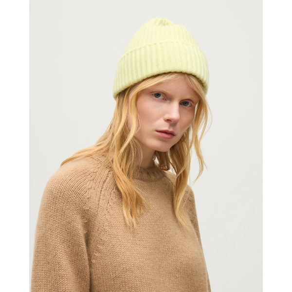 Johnstons of Elgin Bay Camel Marl Cashmere & Cotton Jumper