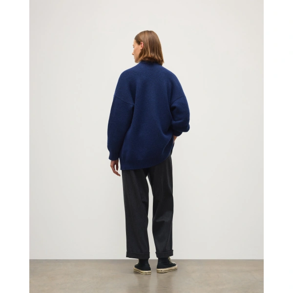 Johnstons of Elgin Bay Dark Blue Cashmere & Cotton Cardigan