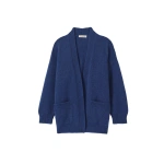 Johnstons of Elgin Bay Dark Blue Cashmere & Cotton Cardigan | Cardigan | Coveti