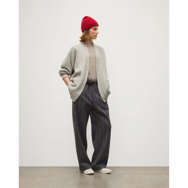 Johnstons of Elgin Bay Grey Marl Cashmere & Cotton Cardigan