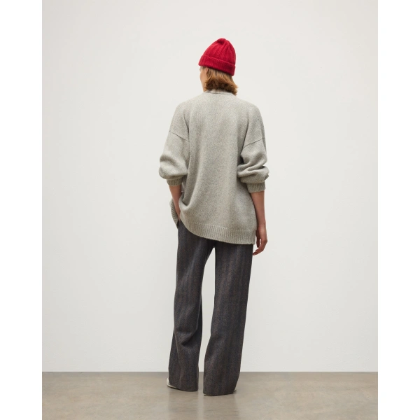 Johnstons of Elgin Bay Grey Marl Cashmere & Cotton Cardigan