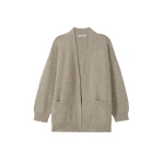 Johnstons of Elgin Bay Grey Marl Cashmere & Cotton Cardigan | Cardigan | Coveti