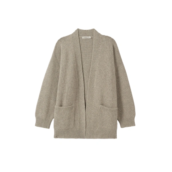 Johnstons of Elgin Bay Grey Marl Cashmere & Cotton Cardigan | Cardigan | Coveti