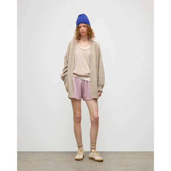 Johnstons of Elgin Bay Natural Marl Cashmere & Cotton Cardigan
