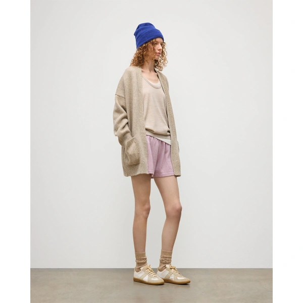 Johnstons of Elgin Bay Natural Marl Cashmere & Cotton Cardigan