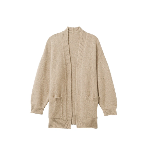 Johnstons of Elgin Bay Natural Marl Cashmere & Cotton Cardigan | Cardigan | Coveti