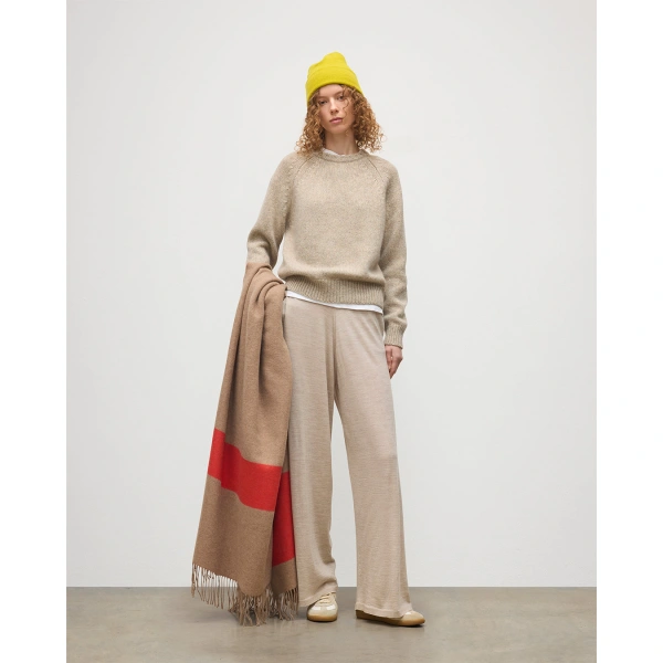 Johnstons of Elgin Bay Natural Marl Cashmere & Cotton Jumper