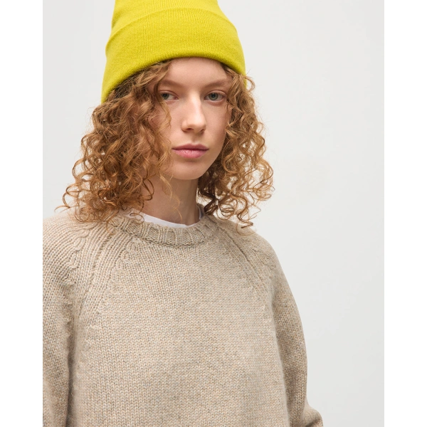 Johnstons of Elgin Bay Natural Marl Cashmere & Cotton Jumper