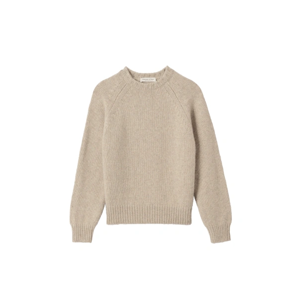 Johnstons of Elgin Bay Natural Marl Cashmere & Cotton Jumper | Sweaters | Coveti