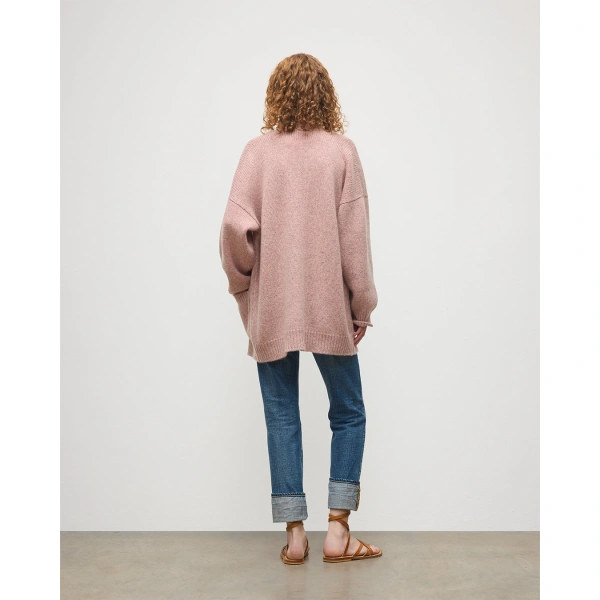 Johnstons of Elgin Bay Pink Marl Cashmere & Cotton Cardigan
