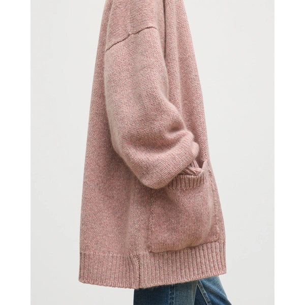 Johnstons of Elgin Bay Pink Marl Cashmere & Cotton Cardigan