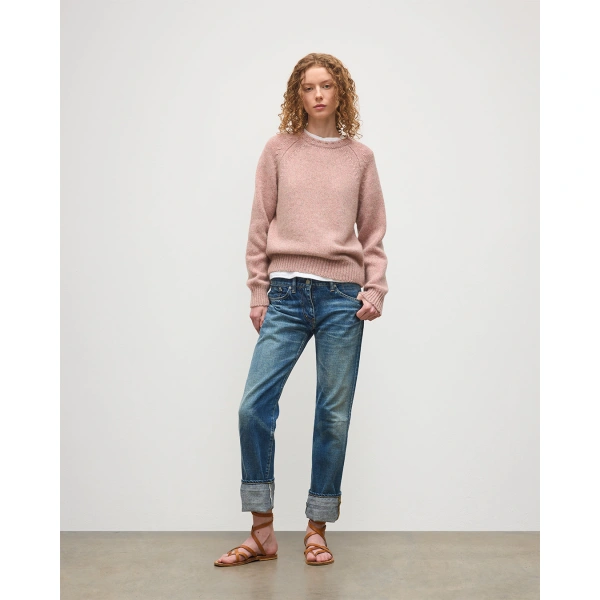 Johnstons of Elgin Bay Pink Marl Cashmere & Cotton Jumper