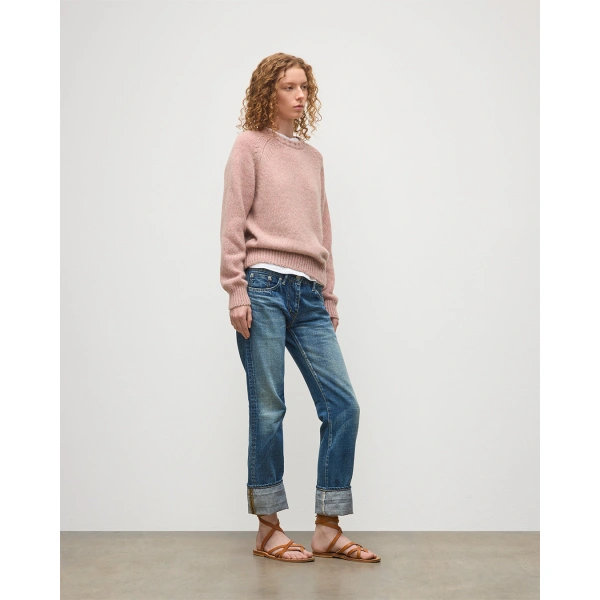 Johnstons of Elgin Bay Pink Marl Cashmere & Cotton Jumper