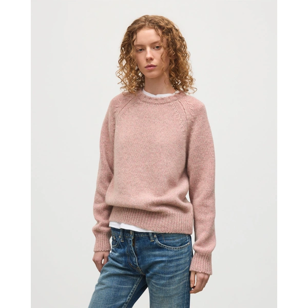 Johnstons of Elgin Bay Pink Marl Cashmere & Cotton Jumper