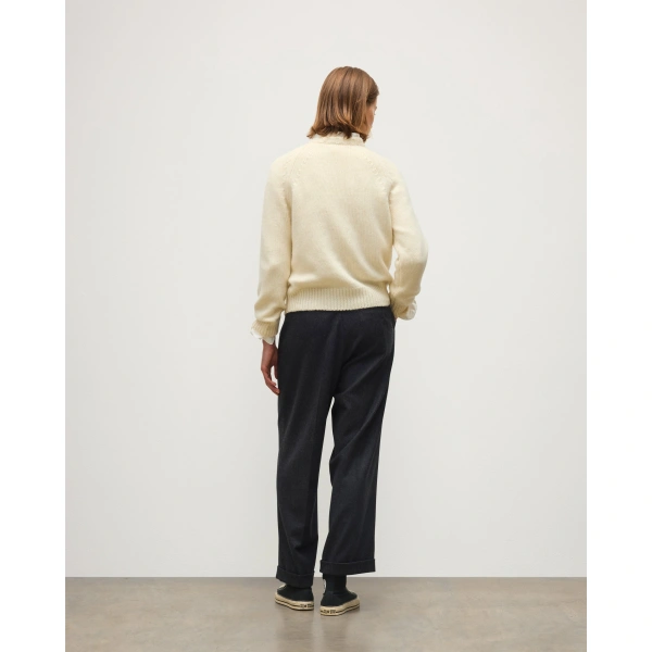 Johnstons of Elgin Bay White Marl Cashmere & Cotton Jumper