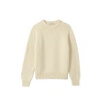 Johnstons of Elgin Bay White Marl Cashmere & Cotton Jumper | Sweaters | Coveti