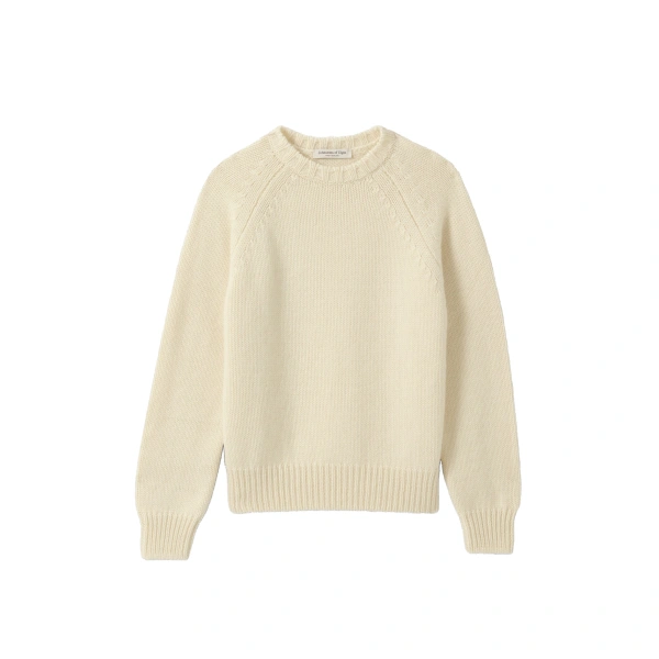 Johnstons of Elgin Bay White Marl Cashmere & Cotton Jumper | Sweaters | Coveti