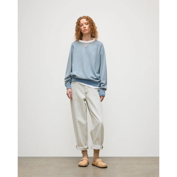 Johnstons of Elgin Beach Blue Cashmere Sweatshirt