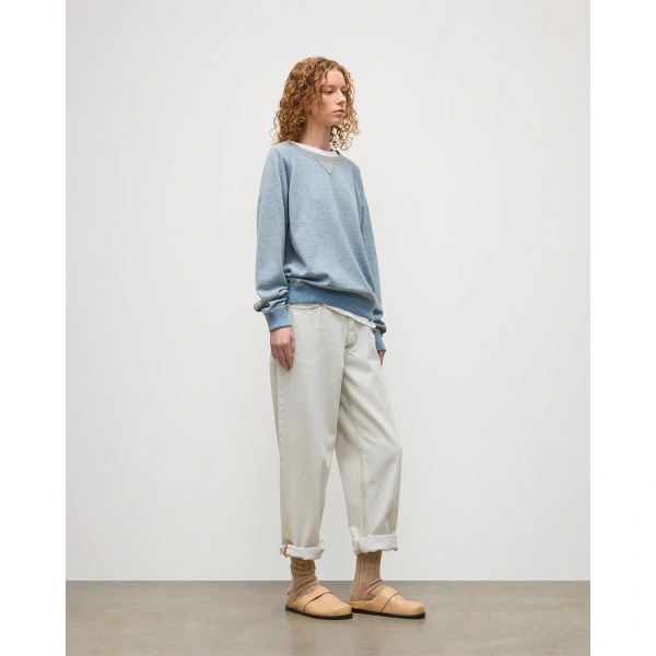 Johnstons of Elgin Beach Blue Cashmere Sweatshirt