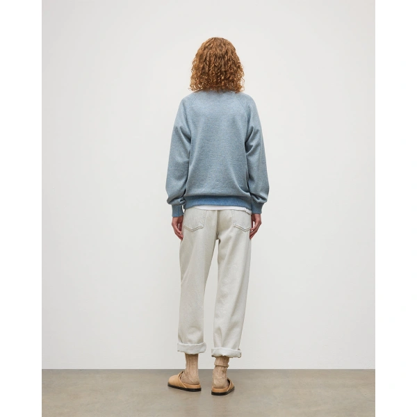 Johnstons of Elgin Beach Blue Cashmere Sweatshirt
