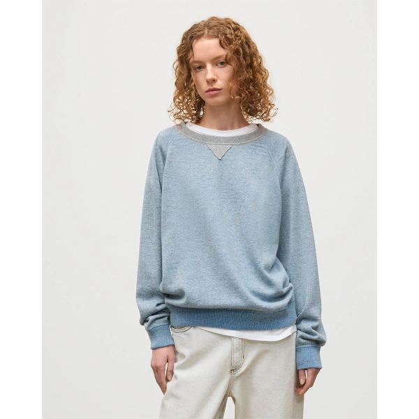Johnstons of Elgin Beach Blue Cashmere Sweatshirt